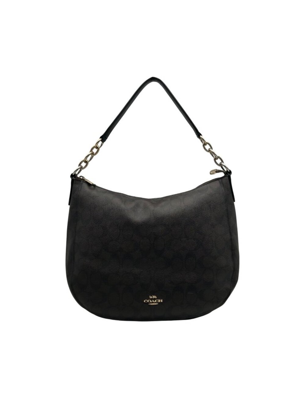 Coach Brown Signature Coated Canvas Hobo Shoulder Bag